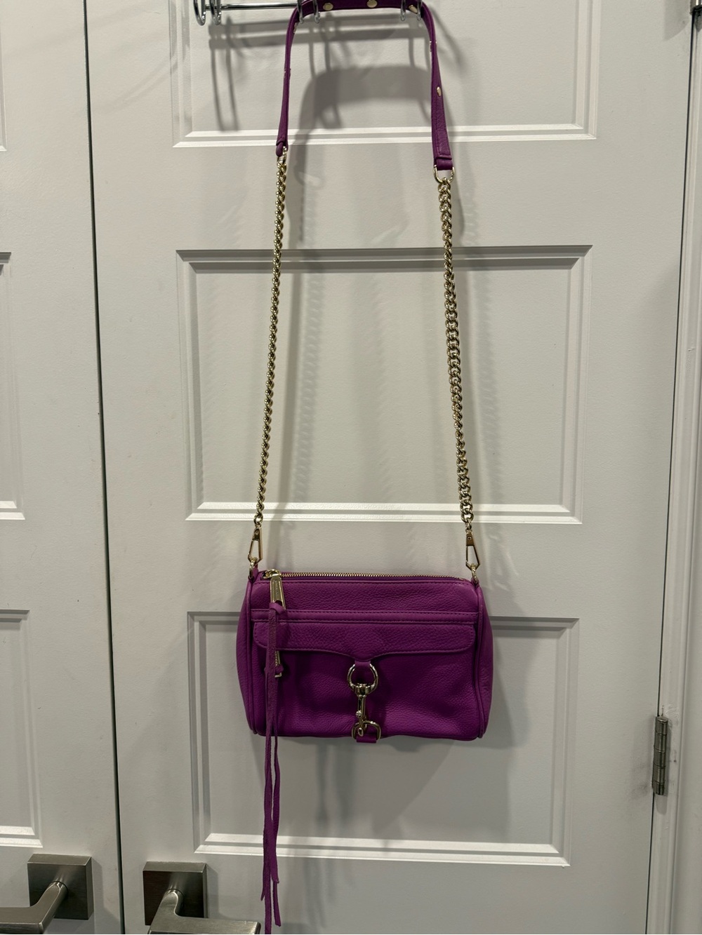 Rebecca Minkoff Mini MAC Purple Leather Crossbody Bag + Dust Bag